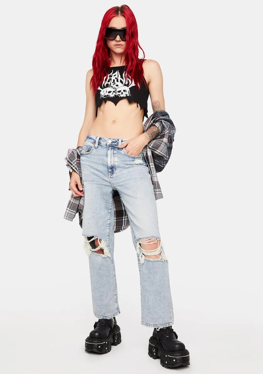 Whatever Pleaser High Rise Wide Ankle Jeans sold by Dolls Kill product image thumbnail 3