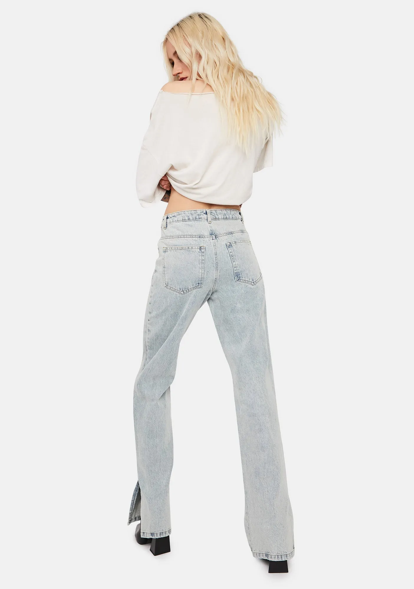 Close To You Slit Leg Jeans sold by Dolls Kill product image thumbnail 4