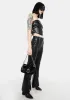 Born Scrappy Zipper Flare Pants sold by Dolls Kill