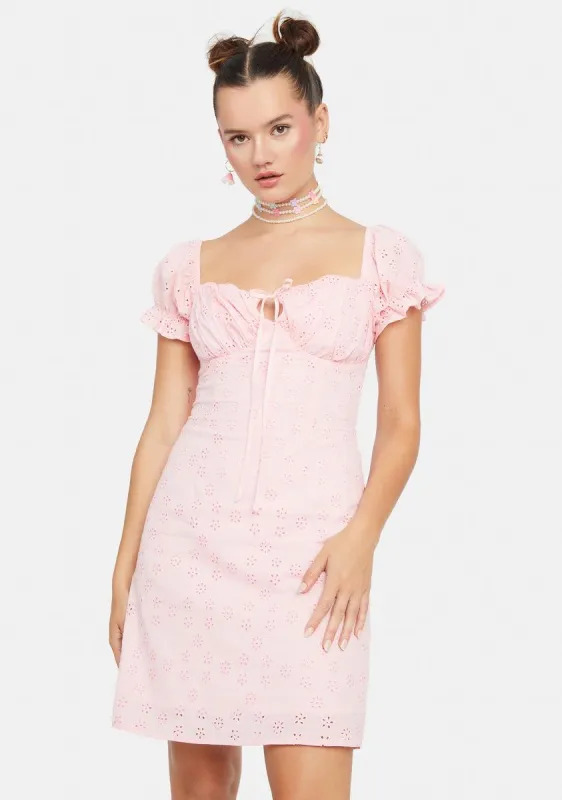 Messing With Magic Eyelet Mini Dress sold by Dolls Kill