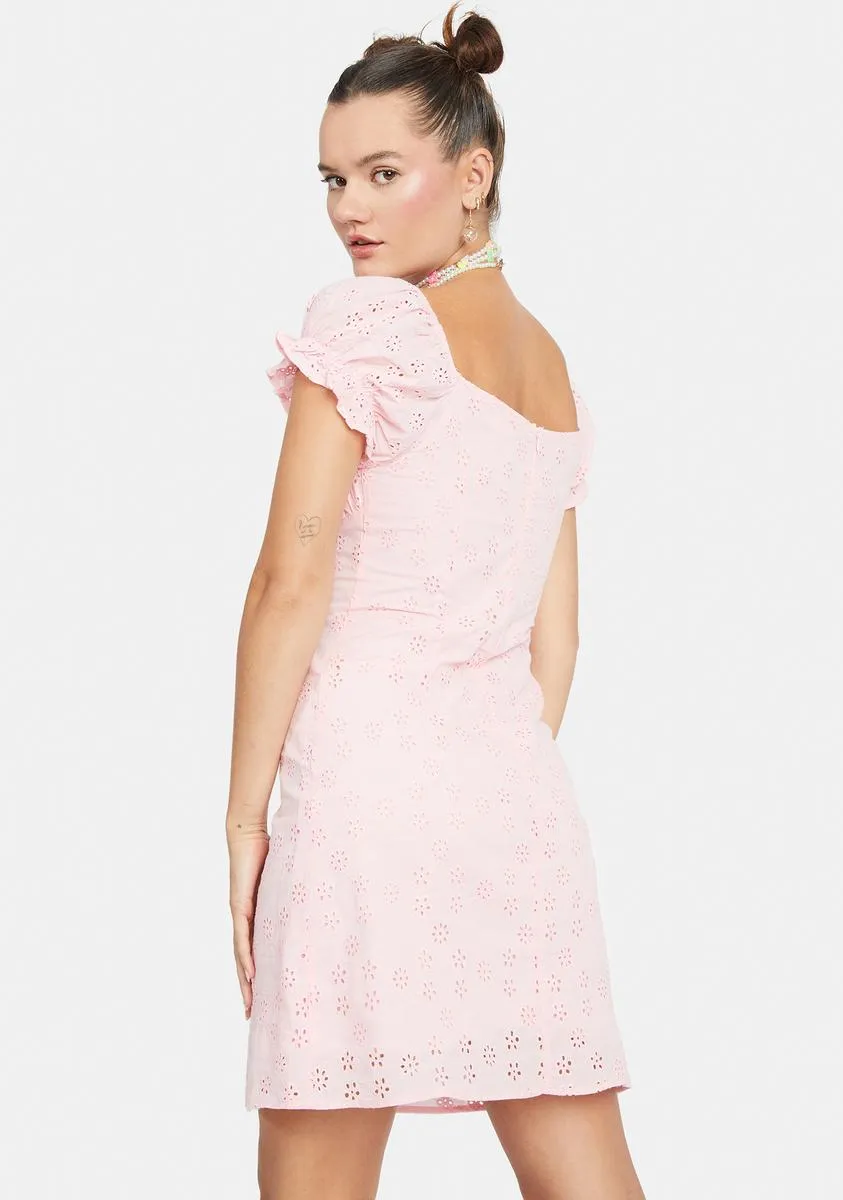 Messing With Magic Eyelet Mini Dress sold by Dolls Kill product image thumbnail 4