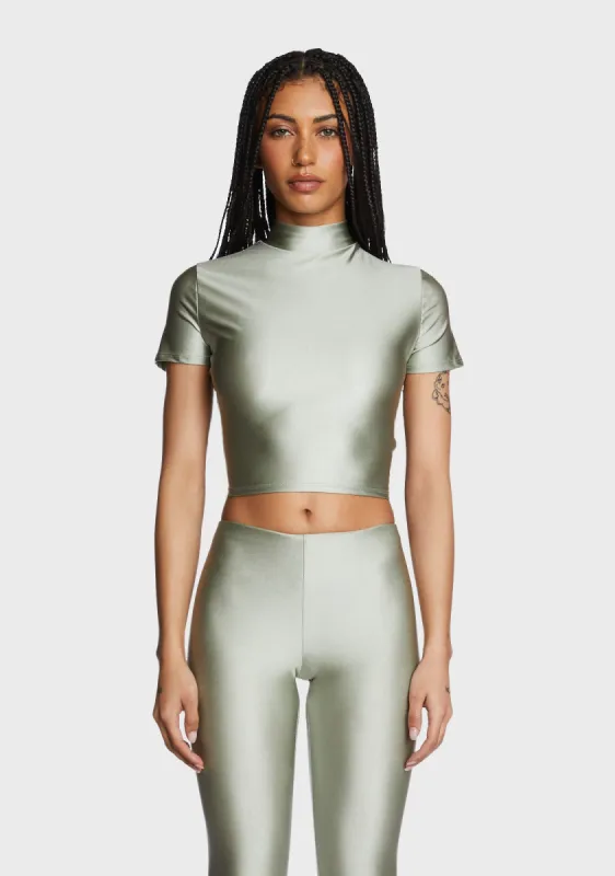 Made For This Crop Top - Silver sold by Dolls Kill