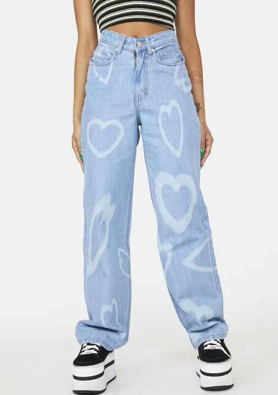 Heart Spray Paint Skater Jeans sold by Dolls Kill