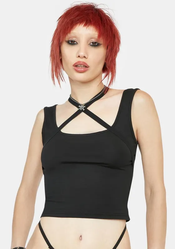 Nicola Cross Strap Crop Top sold by Dolls Kill