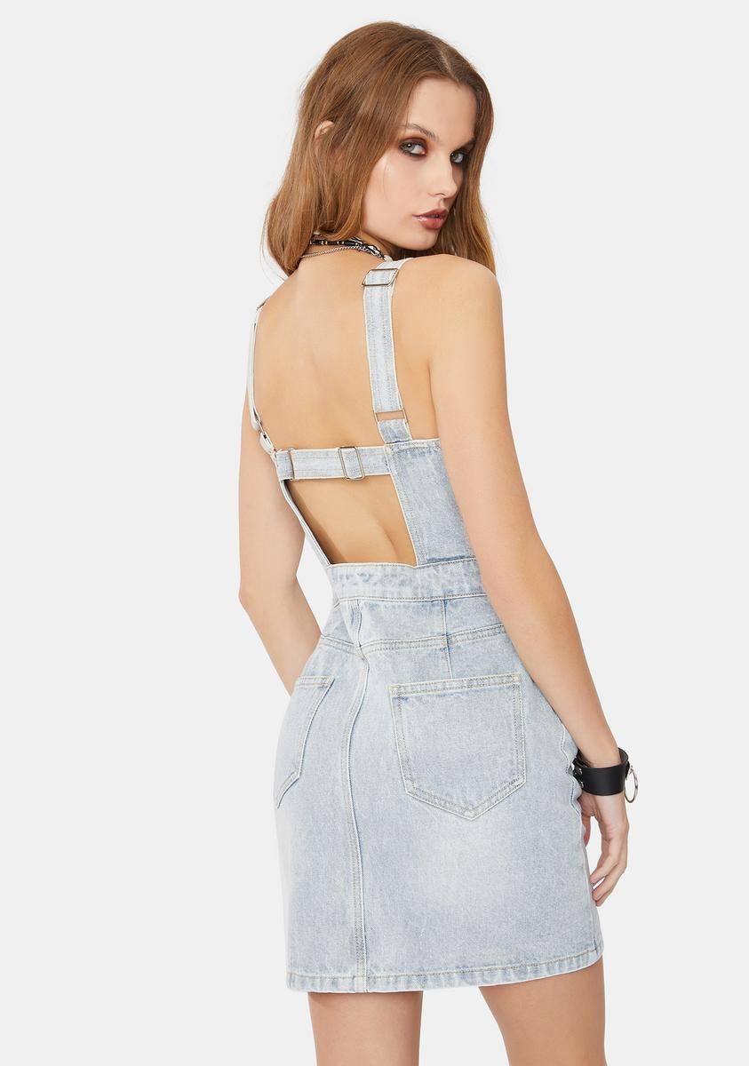 Seemed Pinnie Denim Mini Dress sold by Dolls Kill product image thumbnail 4