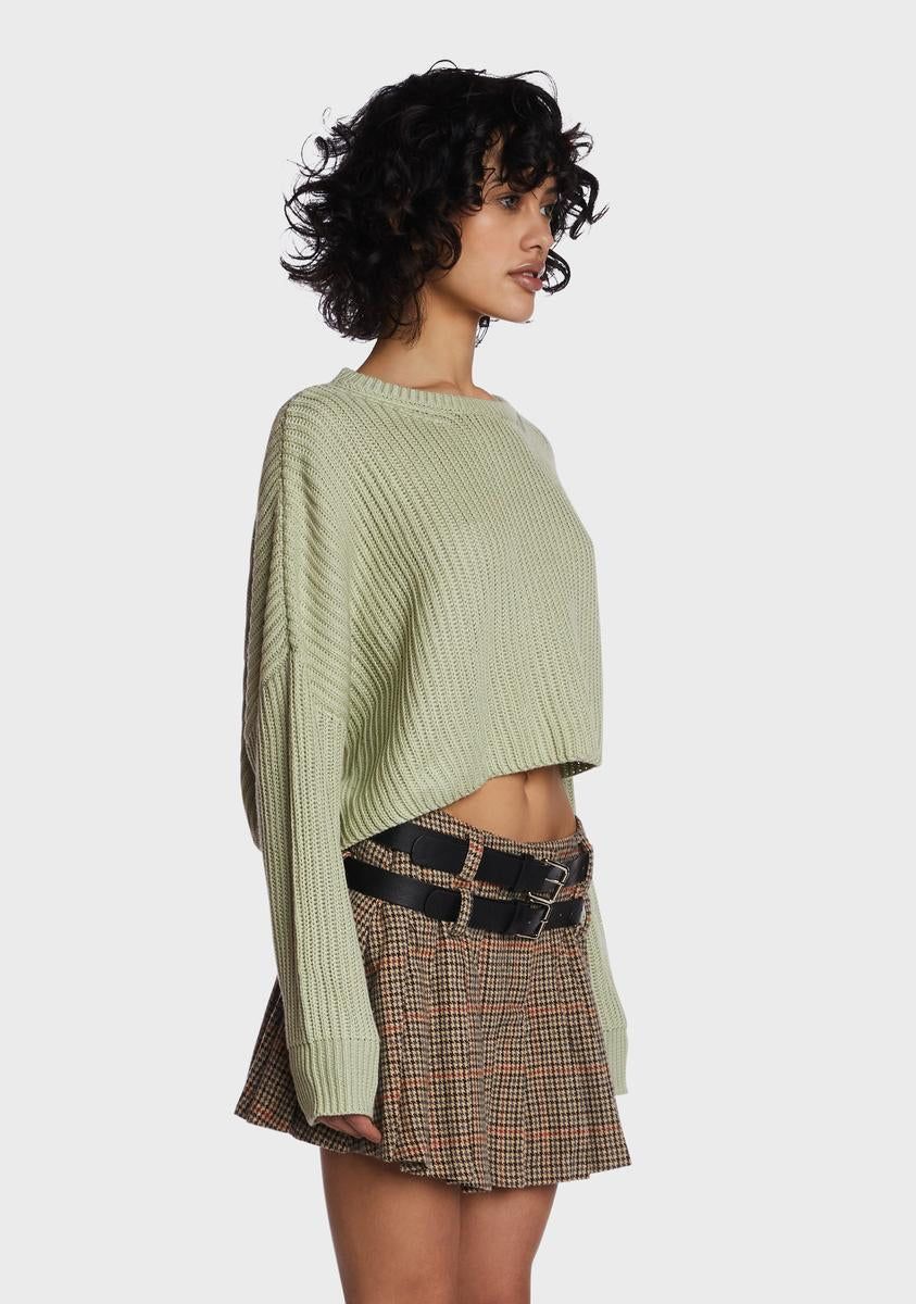 Sage Autumn Revival Cropped Sweater sold by Dolls Kill product image thumbnail 3