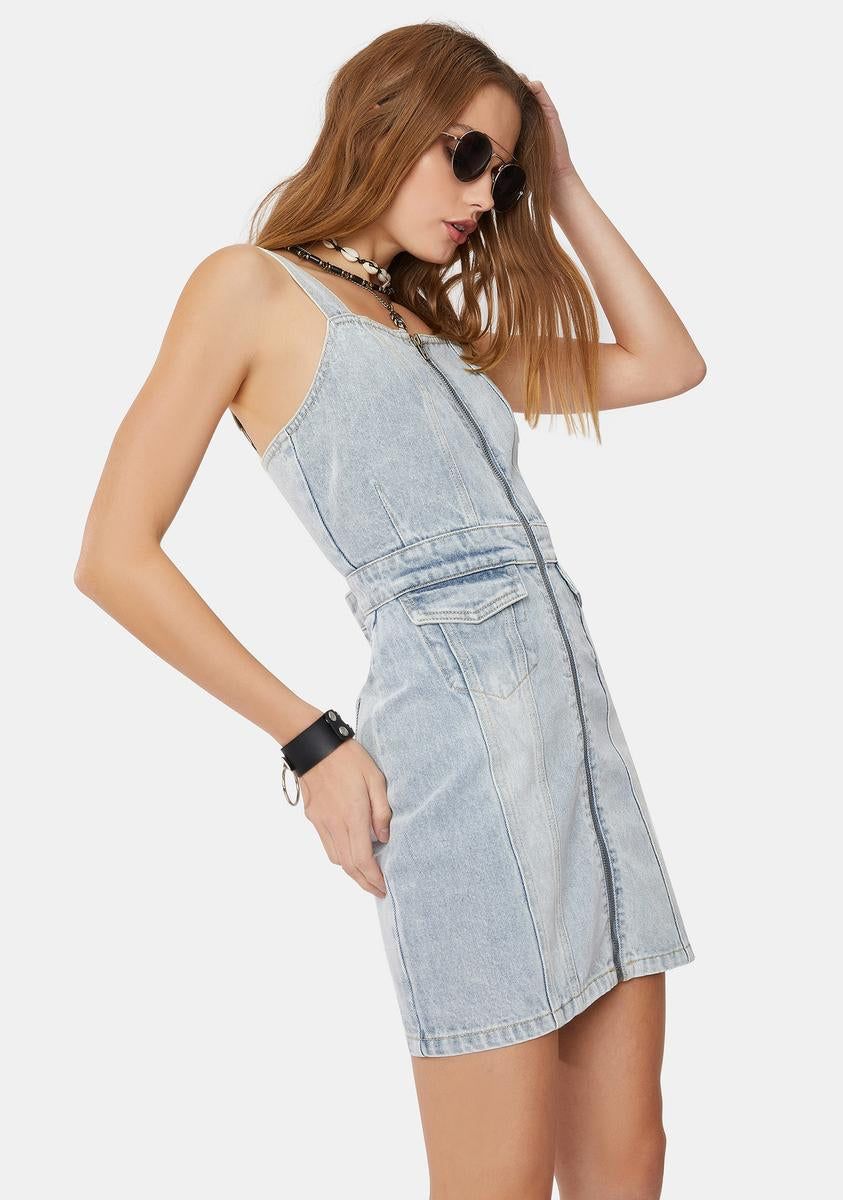 Seemed Pinnie Denim Mini Dress sold by Dolls Kill product image thumbnail 2