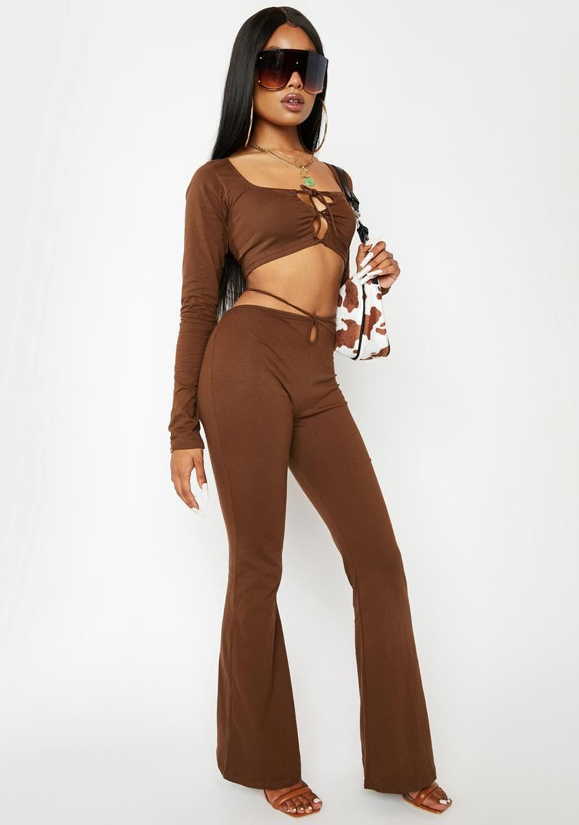 Cocoa Sekar Flare Trousers sold by Dolls Kill product image thumbnail 2