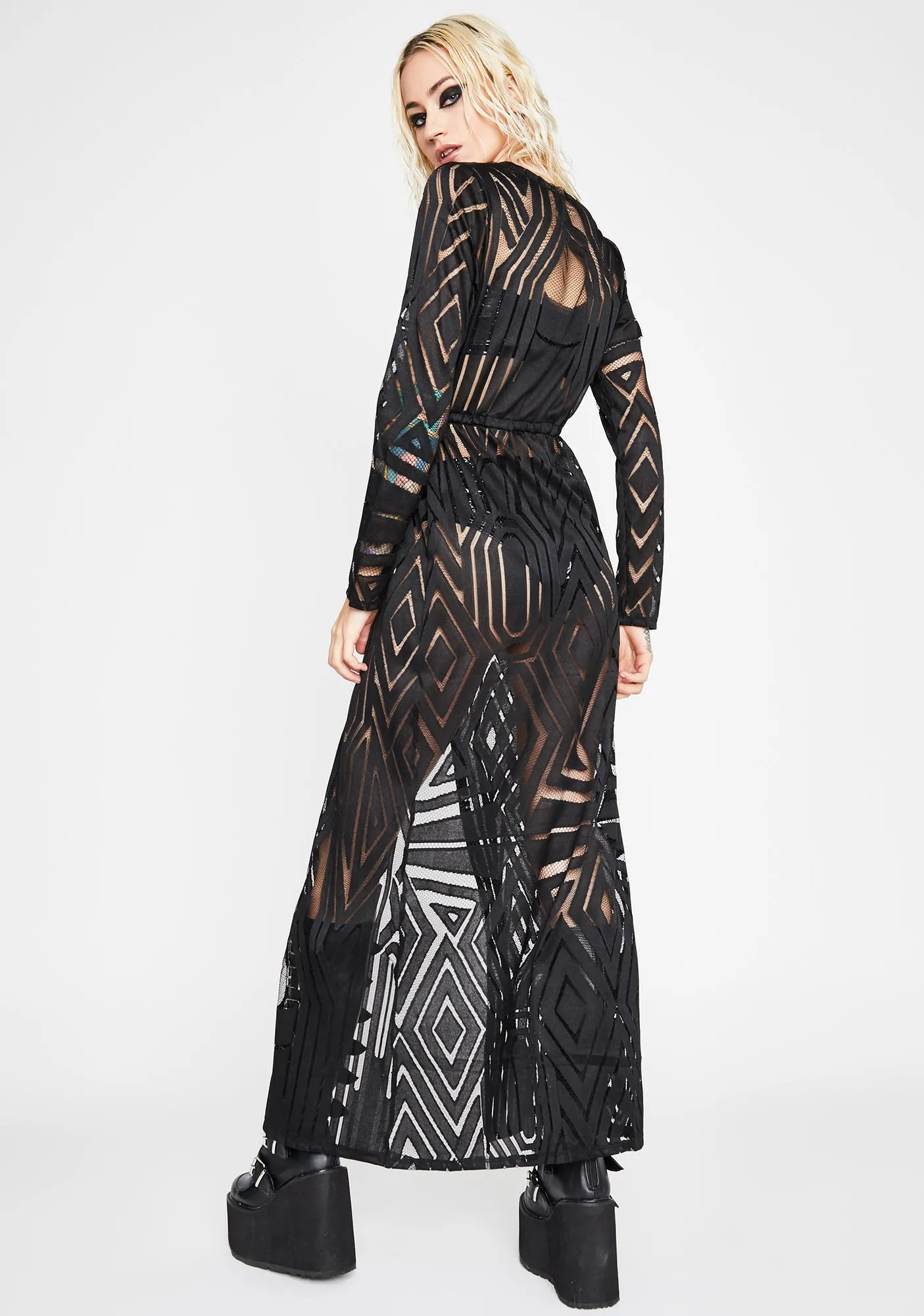 Dark Phoenix Empire Sheer Robe sold by Dolls Kill product image thumbnail 4