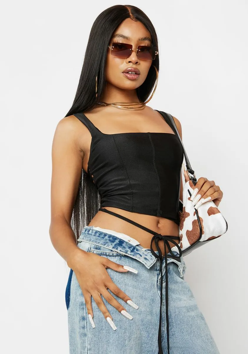 Noir Saskia Lace Up Corset Top sold by Dolls Kill product image thumbnail 2