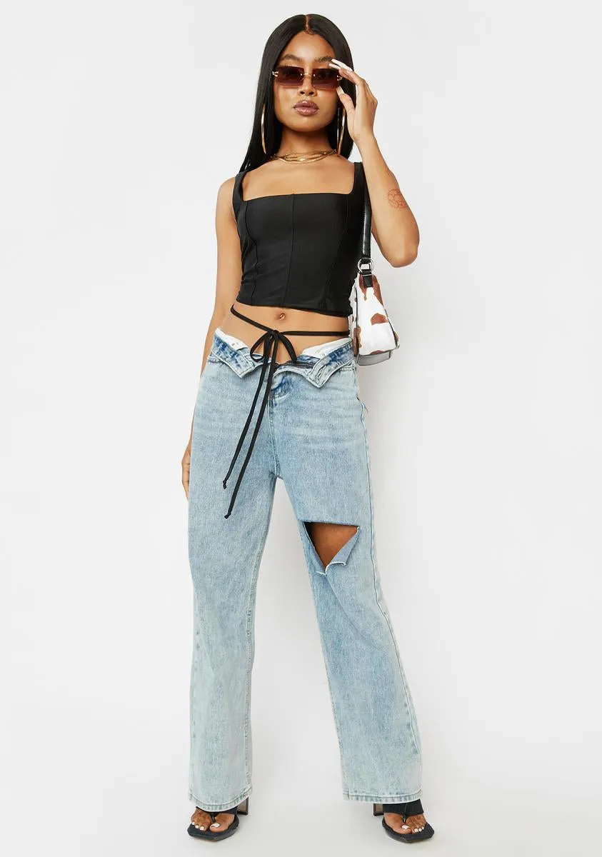 Noir Saskia Lace Up Corset Top sold by Dolls Kill product image thumbnail 3