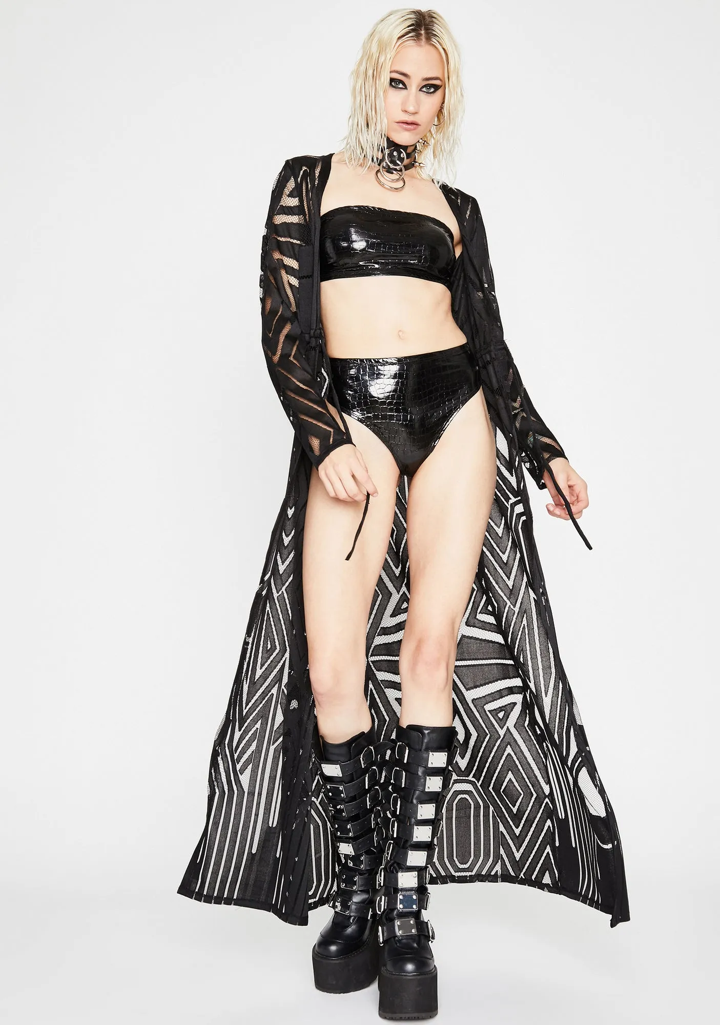 Dark Phoenix Empire Sheer Robe sold by Dolls Kill product image thumbnail 3