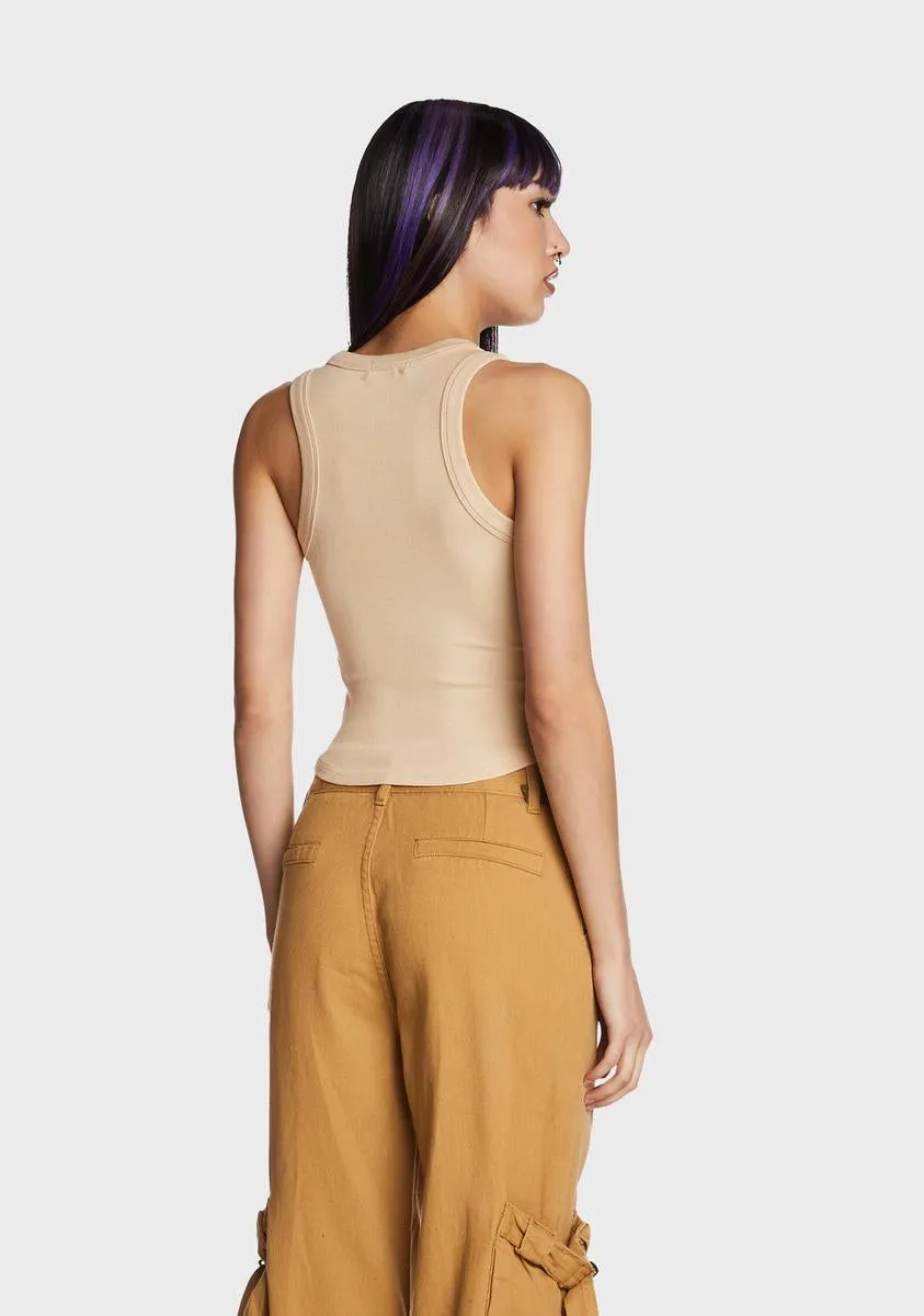 Hype Is Real Crop Tank - Beige sold by Dolls Kill product image thumbnail 4