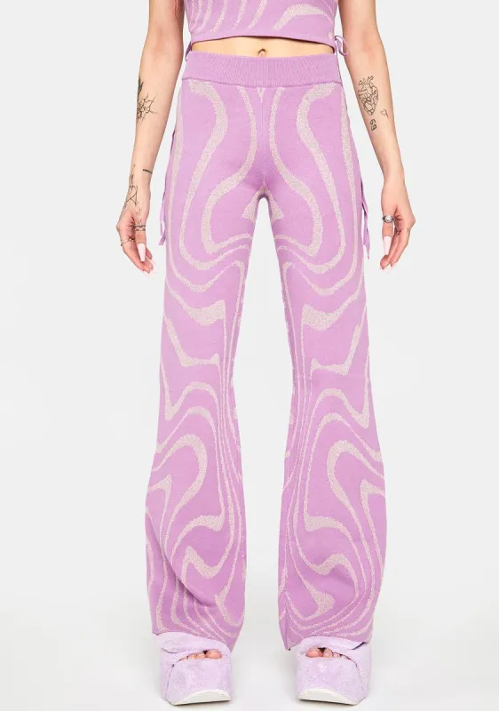 Lurex Swirl Flare Pants sold by Dolls Kill