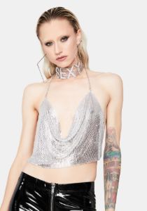Shot In The Dark Cowl Neck Crop Top sold by Dolls Kill