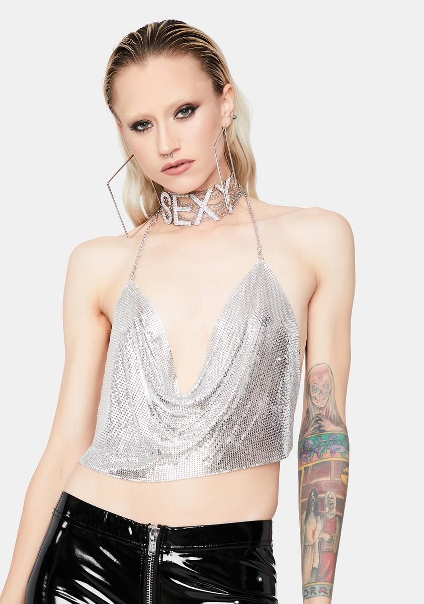 Shot In The Dark Cowl Neck Crop Top sold by Dolls Kill product image thumbnail 2