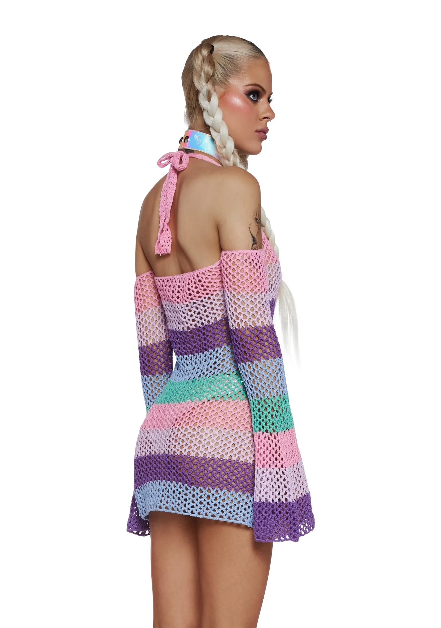 Funday Vibes Crochet Mini Dress - Pastel sold by Dolls Kill product image thumbnail 4