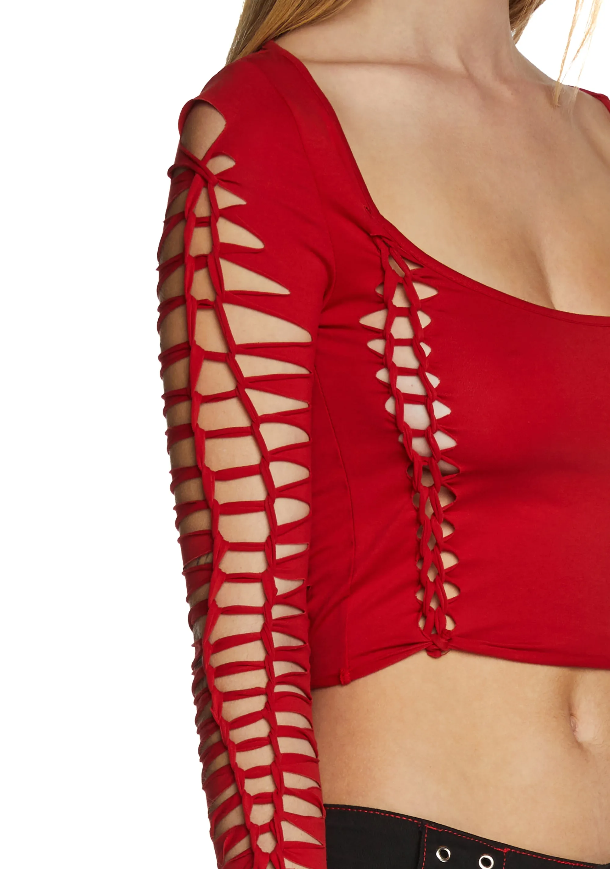 Alternative Spells Long Sleeve Top - Red sold by Dolls Kill product image thumbnail 5