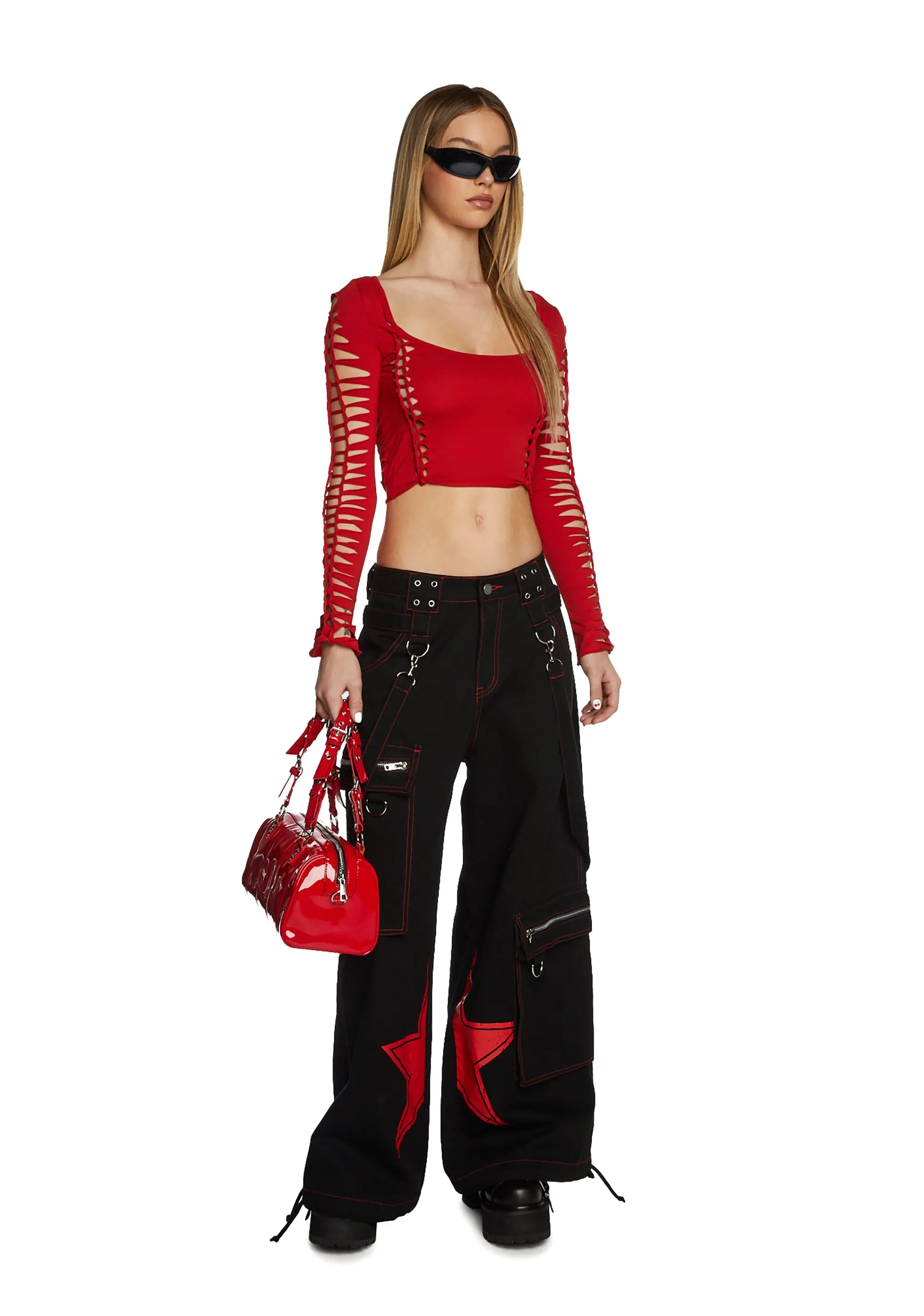 Alternative Spells Long Sleeve Top - Red sold by Dolls Kill product image thumbnail 2