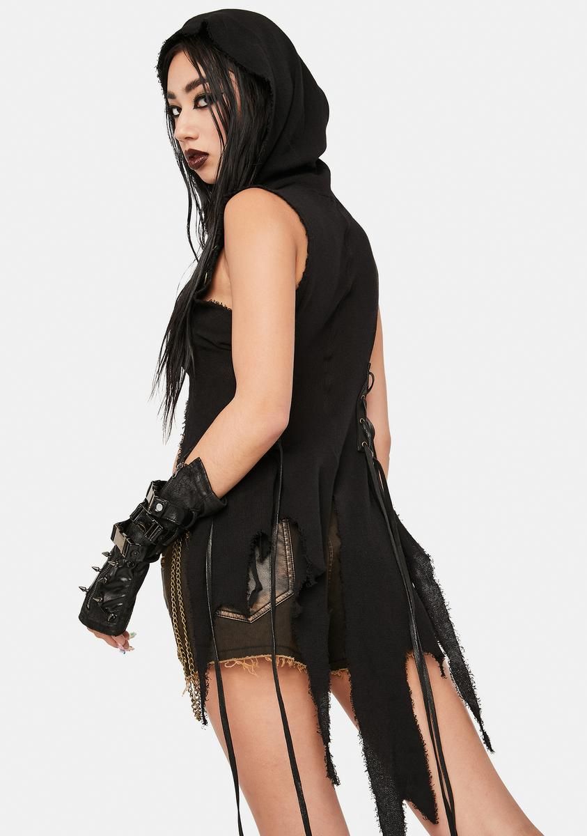 Gothic Asymmetrical Hooded Top sold by Dolls Kill product image thumbnail 4