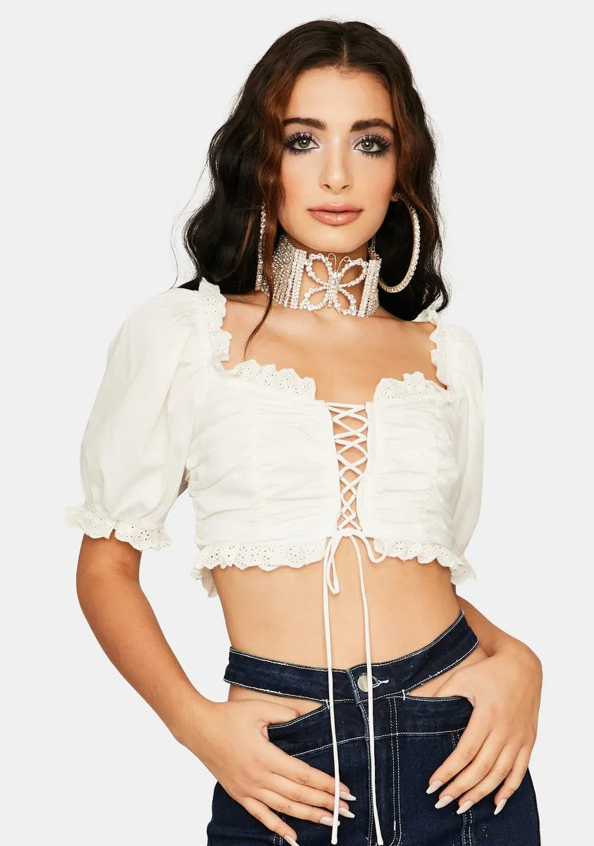 Moving Too Fast Crop Blouse sold by Dolls Kill