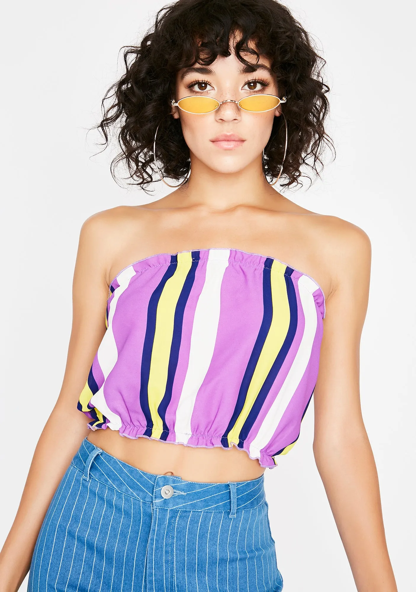 Funky Haze Striped Tube Top sold by Dolls Kill
