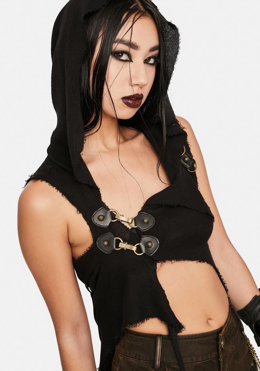 Gothic Asymmetrical Hooded Top sold by Dolls Kill product image thumbnail 2