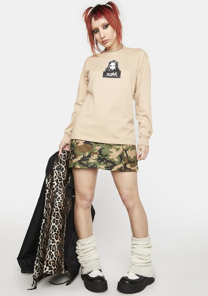 Face Graphic Logo Long Sleeve Graphic Tee sold by Dolls Kill product image thumbnail 3