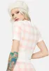 Rosy Cheeks Plaid Short Sleeve Crop Top sold by Dolls Kill