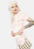Rosy Cheeks Plaid Short Sleeve Crop Top sold by Dolls Kill