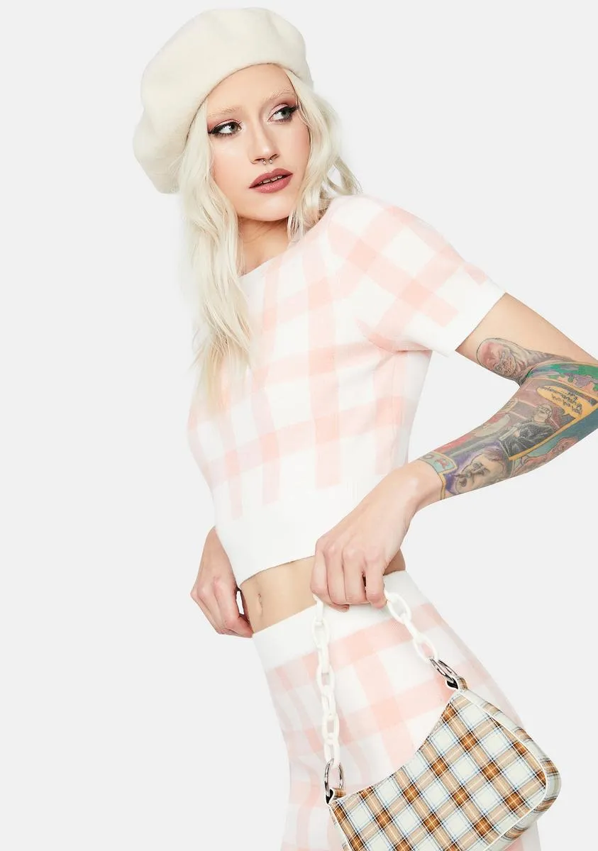 Rosy Cheeks Plaid Short Sleeve Crop Top sold by Dolls Kill product image thumbnail 2