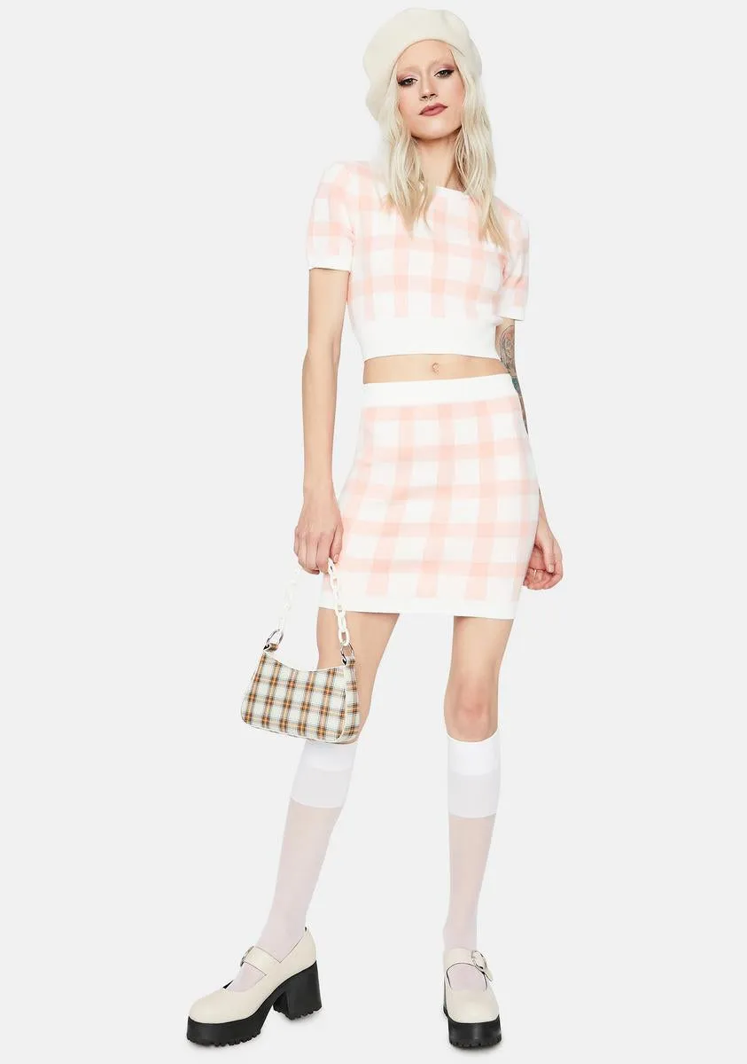 Rosy Cheeks Plaid Short Sleeve Crop Top sold by Dolls Kill product image thumbnail 3