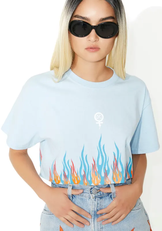 Sky Litty Cropped BF Tee sold by Dolls Kill