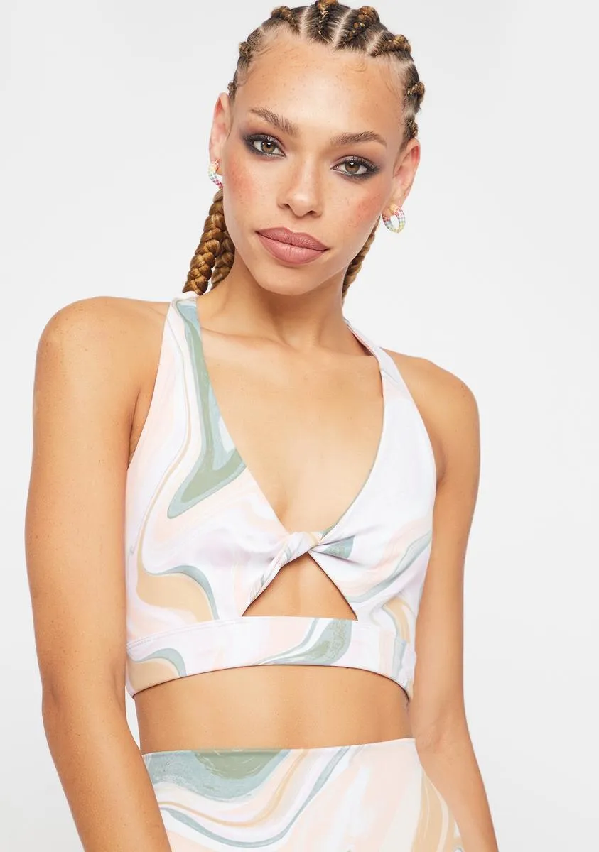 Marble Twist Sports Bra sold by Dolls Kill