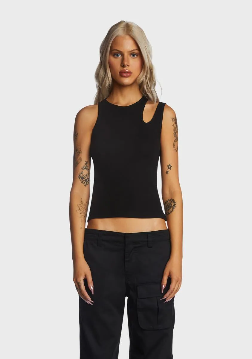 Cut Out Ribbed Tank Top sold by Dolls Kill
