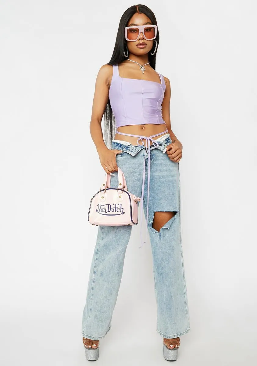 Lavender Saskia Lace Up Corset Top sold by Dolls Kill product image thumbnail 3