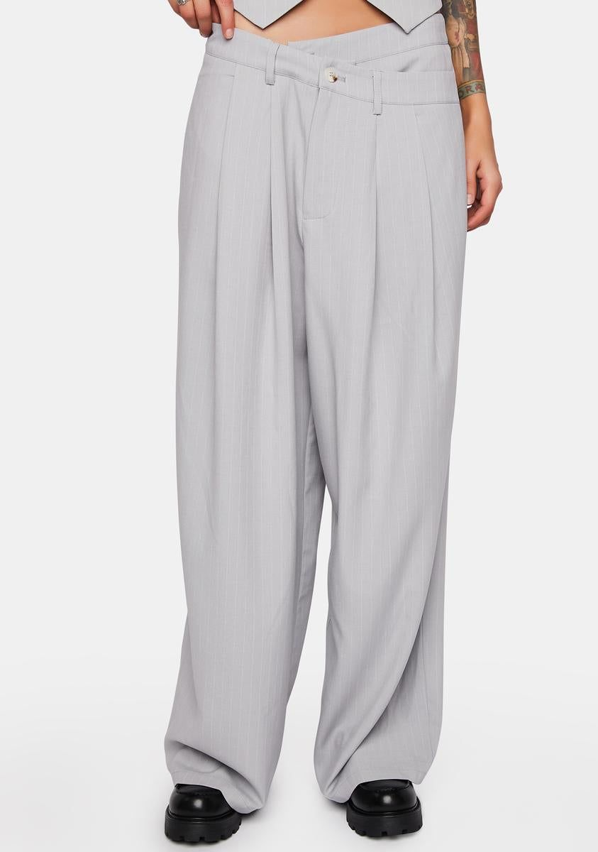 Grey Pinstripe La Mesa Pants sold by Dolls Kill