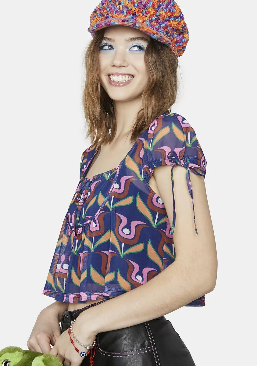 Disco Bliss Mesh Crop Top sold by Dolls Kill product image thumbnail 2