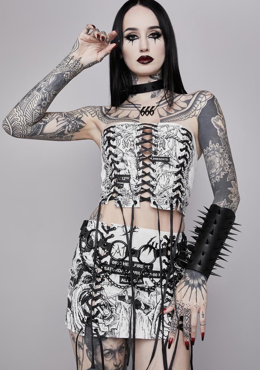 Thrash Into Me Lace-Up Skirt sold by Dolls Kill product image thumbnail 2
