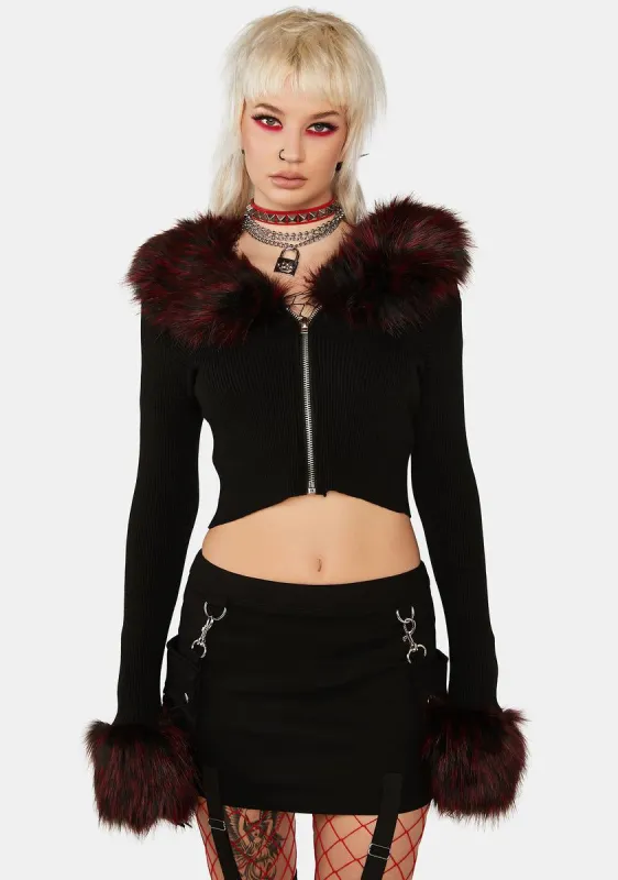 Handle With Scare Crop Top - Black sold by Dolls Kill