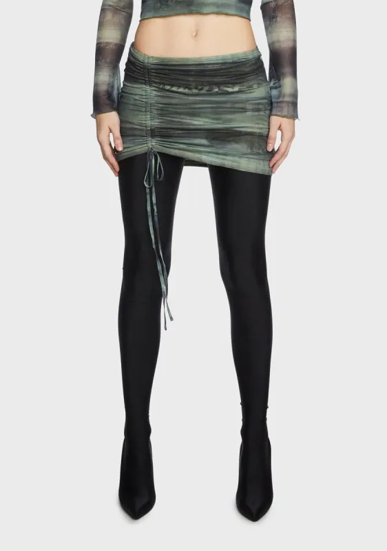 Terah Drawstring Mesh Mini Skirt sold by Dolls Kill