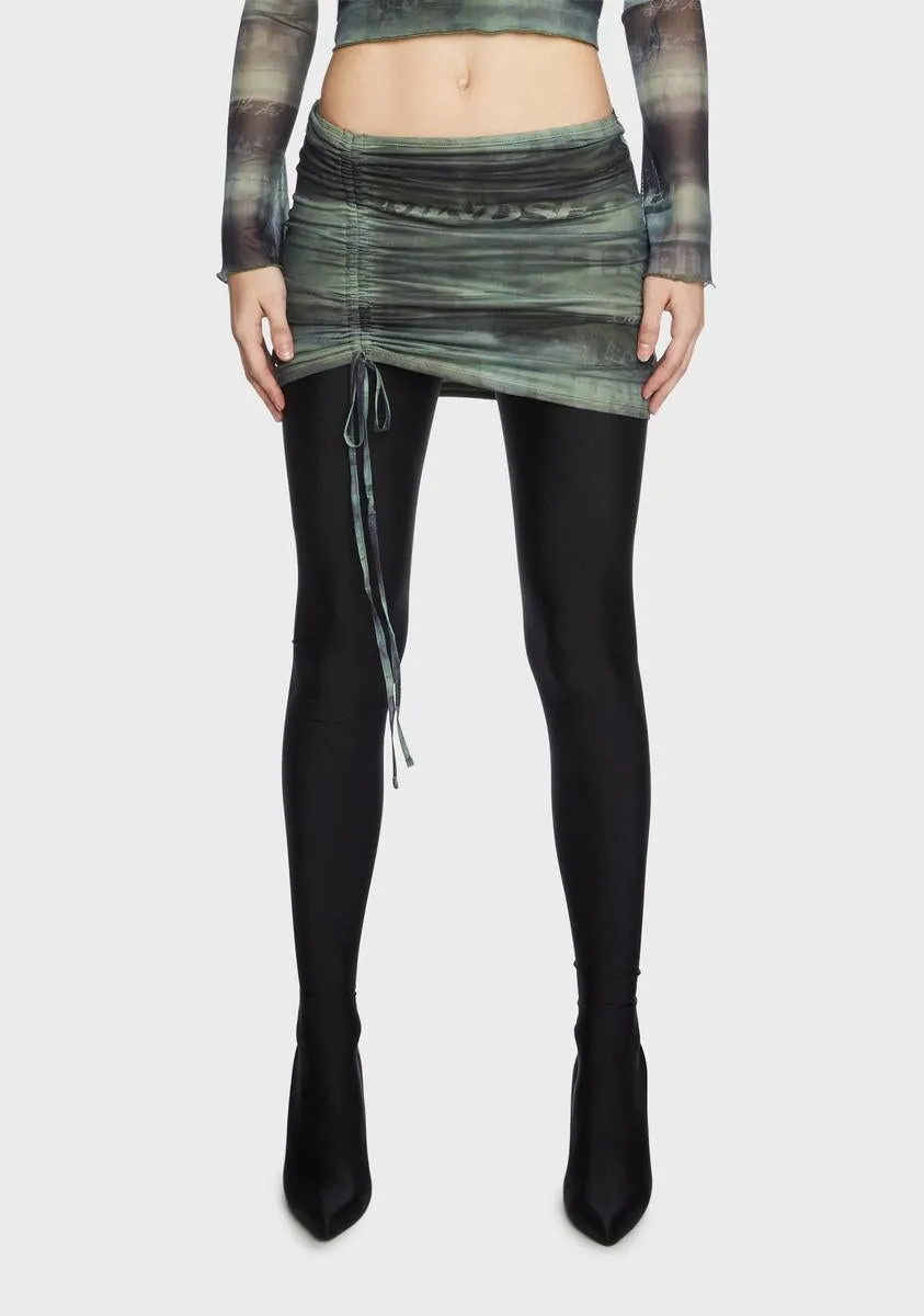 Terah Drawstring Mesh Mini Skirt sold by Dolls Kill