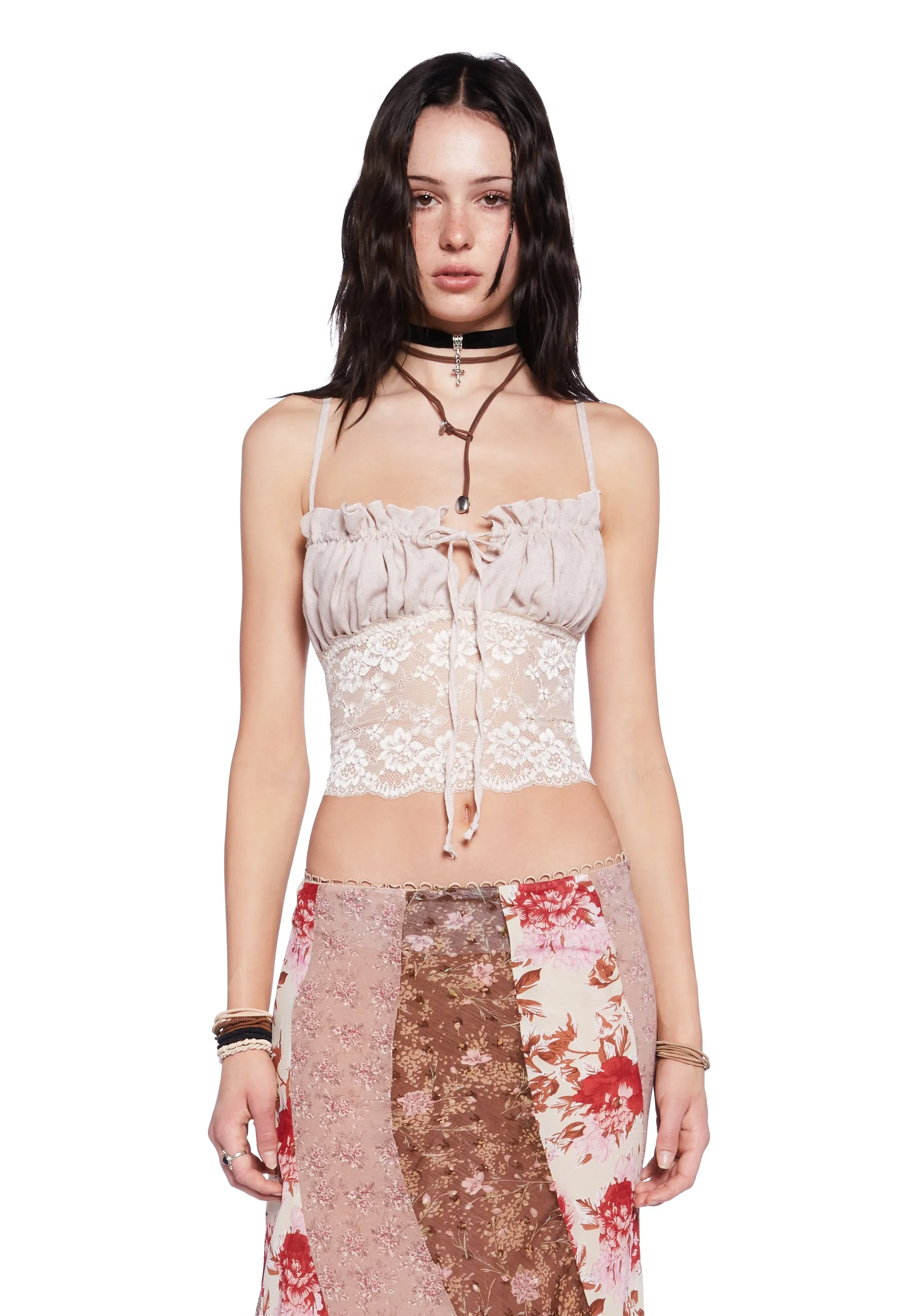 Desert Rose Convertible Cami Top - Off White sold by Dolls Kill