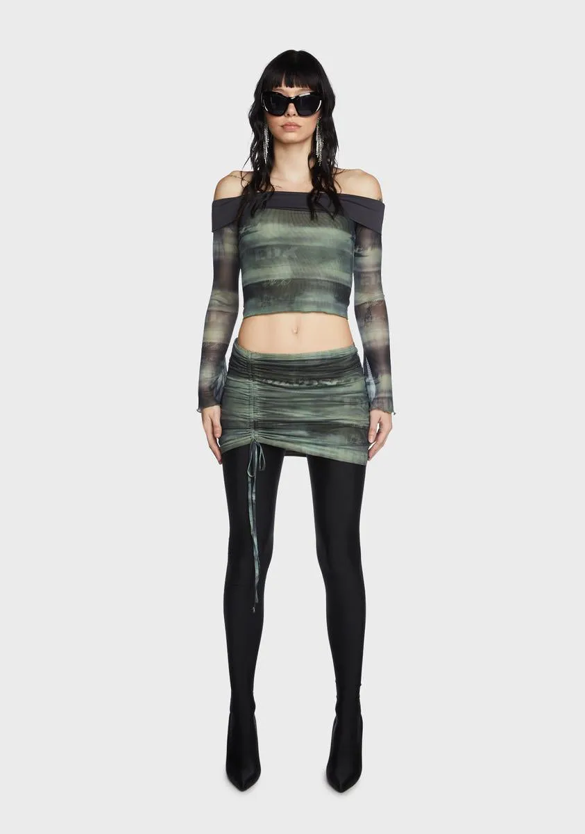 Terah Drawstring Mesh Mini Skirt sold by Dolls Kill product image thumbnail 2