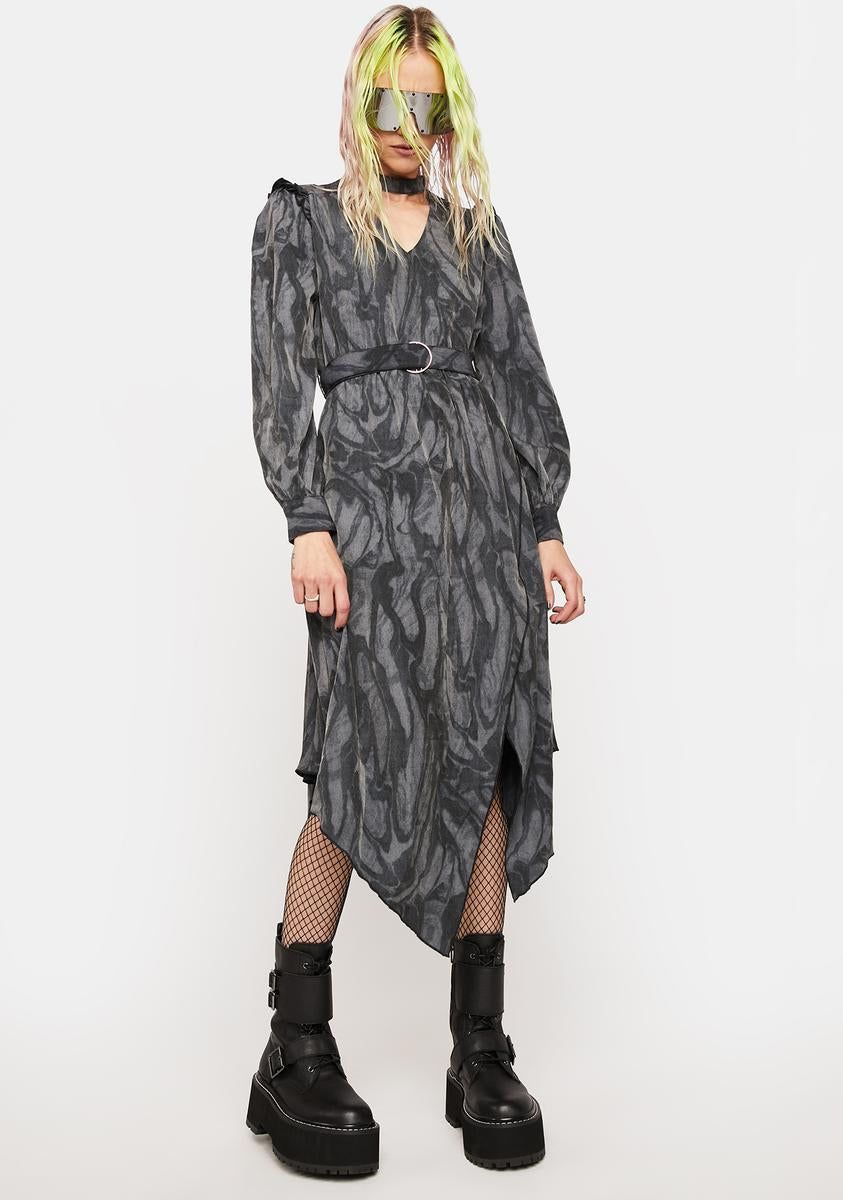 Warning Series Printed Midi Dress sold by Dolls Kill product image thumbnail 3