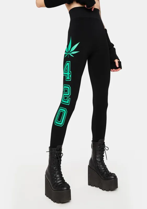 Team 420 High Waist Leggings sold by Dolls Kill