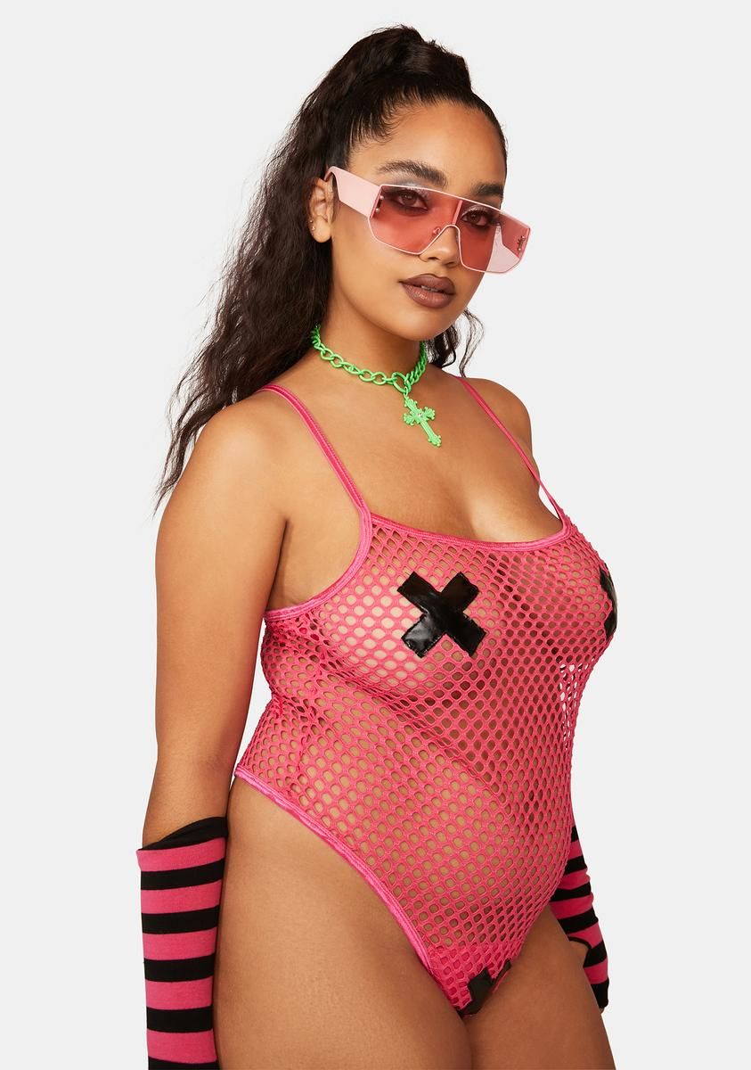 Plus No Time Wasted Fishnet Bodysuit sold by Dolls Kill product image thumbnail 3