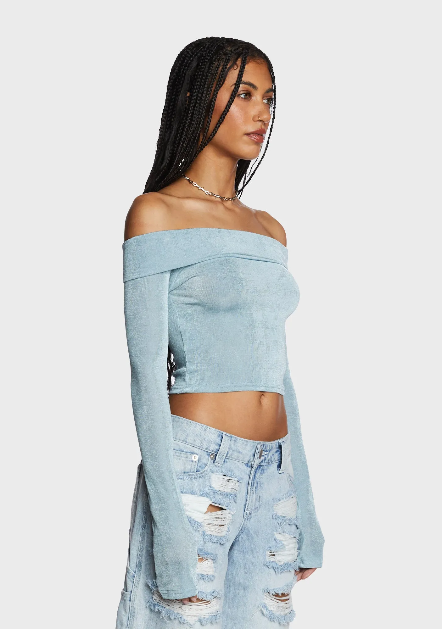 With My Bestie Crop Top - Blue sold by Dolls Kill product image thumbnail 4