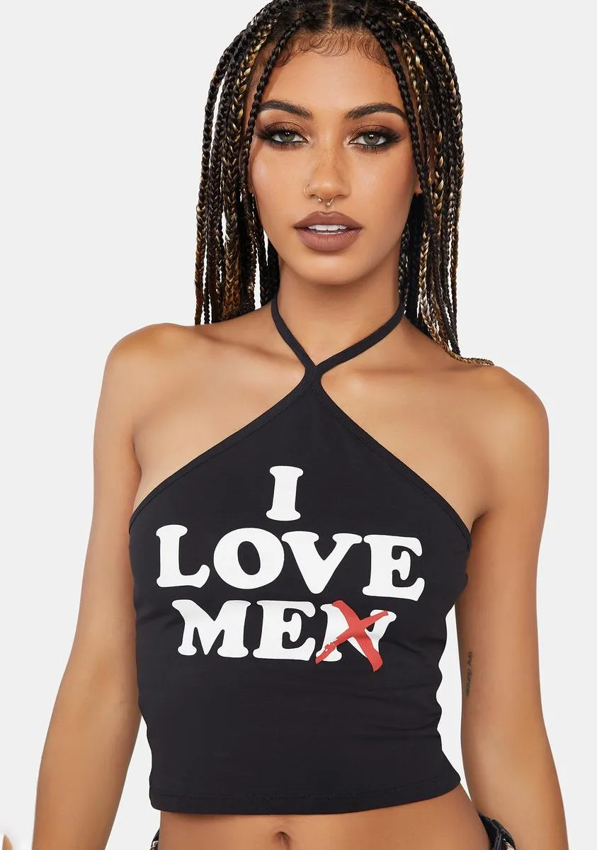 I Love Me Halter Crop Top sold by Dolls Kill