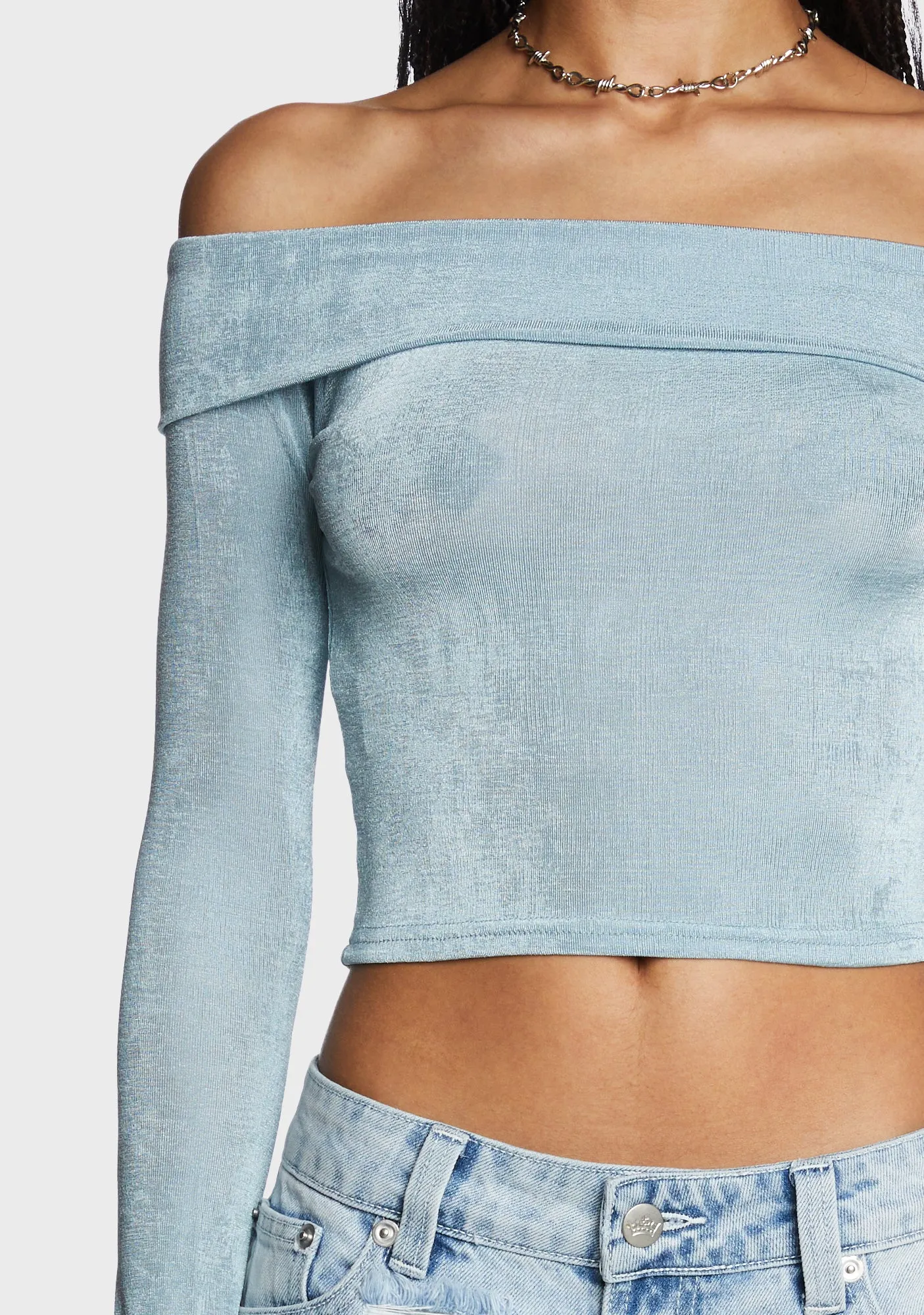 With My Bestie Crop Top - Blue sold by Dolls Kill product image thumbnail 2